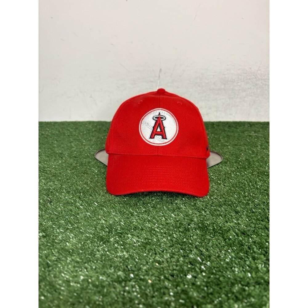 Vintage Anaheim Angels hat cap strap back red nike Y2K wool baseball mens